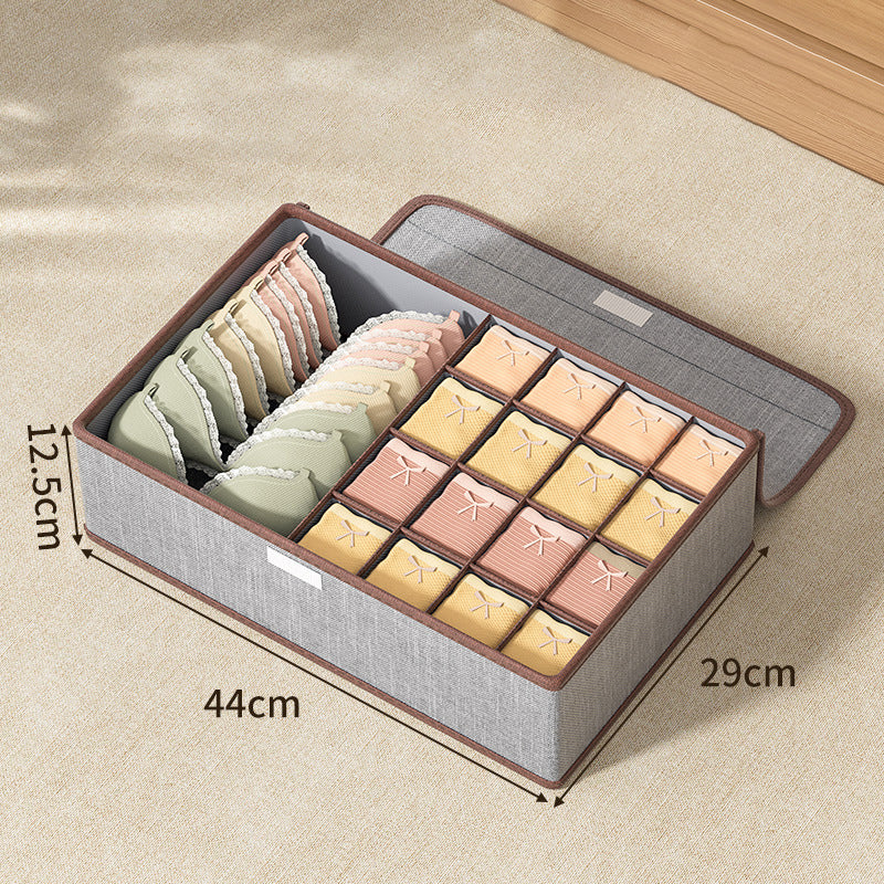 JJTZ 44 x 29 x 12.5cm 3-in-1 Drawer Style 17 Grids Storage Box with Lid for Underwear and Socks JJTZ 44 x 29 x 12.5cm 3-in-1 Drawer Style 17 Grids Storage Box with Lid for Underwear and Socks